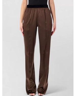 Tom Ford Silk Satin Relaxed Pijama Pants - Brown