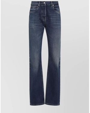 Prada Denim Low-Rise Tapered Jeans - Blue
