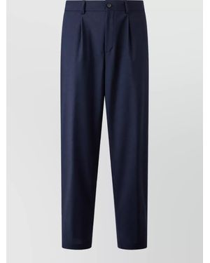 BOSS Wool-Blend Straight-Leg Tailored Pants - Blue