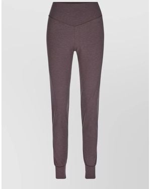 CALIDA Trousers Elastic Waistband Ribbed Cuffs Seams - Purple
