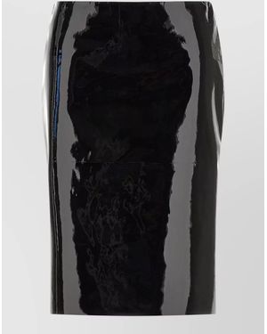 Ferragamo Patent Leather Pencil Skirt - Black