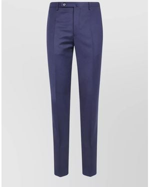Incotex Regular Chino Pants Flat Front Tailored - Blue