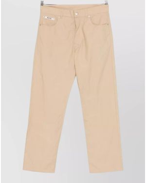 Moschino Straight Trousers Silk Nylon Belt Loops - Natural