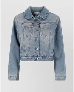 Victoria Beckham Denim Cropped Jacket - Blue