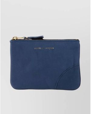 Comme des Garçons Crinkled Leather Pouch - Blue