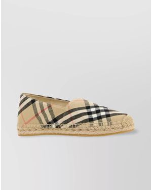 Burberry Linen Embroidered Espadrilles - Metallic