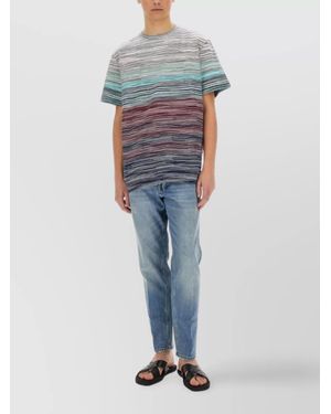 Missoni Gradient Cotton T-Shirt Flammé - Blue