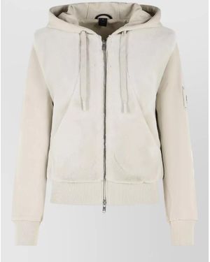 Moose Knuckles Bunny Cotton Hooded Sweatshirt Relaxed Fit - Natural