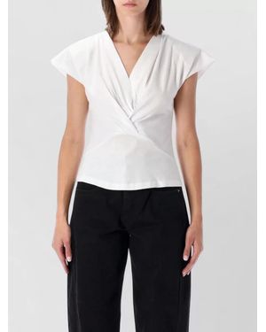 Isabel Marant Nadine Wrap Draped V Neck T-Shirt - White