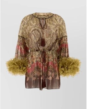 Valentino Garavani Printed Silk Mini Dress - Natural