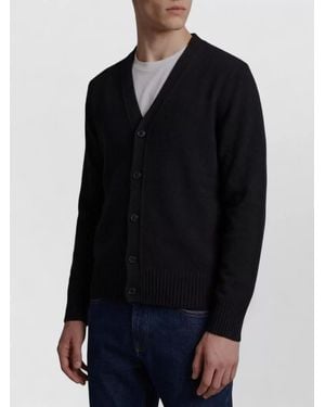 Ami Paris Cashmere V-Neck Ribbed Regular-Fit Cardigan - Blue