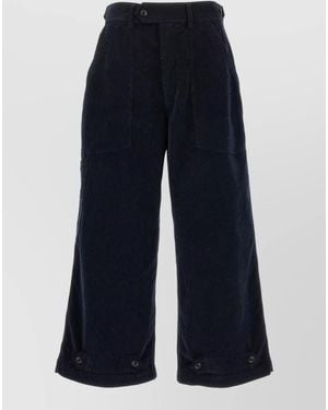 Cellar Door Corduroy Wide-Leg Trousers - Blue