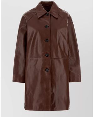 Soeur Lamb Leather Jacket - Brown