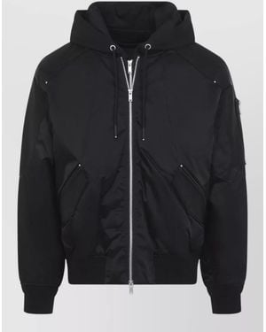 Moose Knuckles Recycled Nylon Satin Hooded Bomber Jacket - Black
