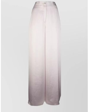 Genny High Waist Trousers Seam Detailing Wide Leg - White