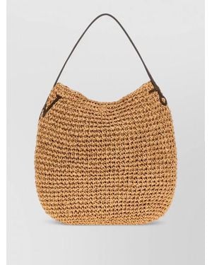 JW Anderson Raffia Xl Shoulder Beach Bulb Bag - Natural