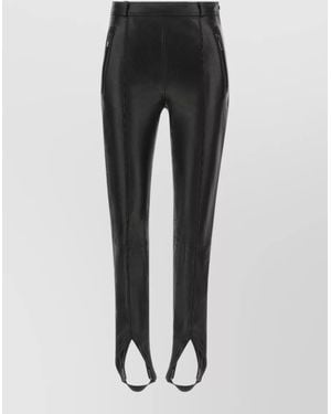 Balmain Lambskin Ribbed Skinny Trousers - Black