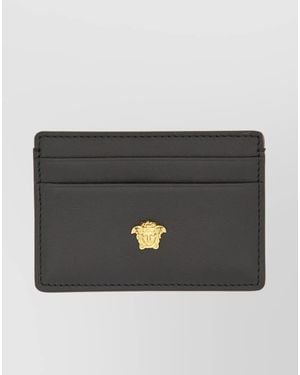 Versace Leather La Medusa Card Holder - Black