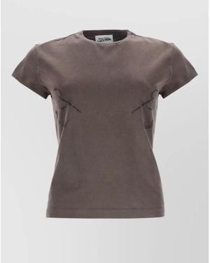 Jean Paul Gaultier Needles Crew Neck Graphic Print T-Shirt - Gray