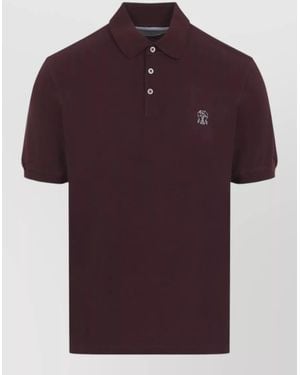 Brunello Cucinelli Cotton Piqué Polo Shirt Regular Fit - Red