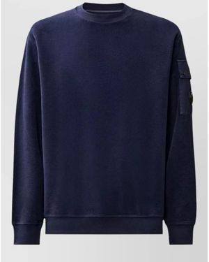 C.P. Company Fleece Crew Neck Sweatshirt Regular Fit - Blue