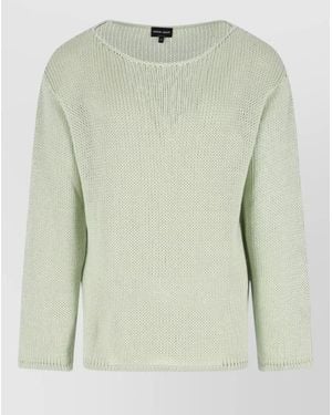 Giorgio Armani Crewneck Knit Jumper Soft Texture - Green