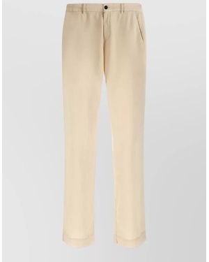 Cellar Door Drift Tailored Trousers Belt Loops Side Pockets - Natural