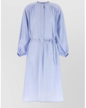 Loulou de Saison Cotton Midi Shirt Dress - Blue