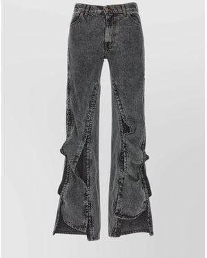 Y. Project Denim Wide-Leg Pants - Gray