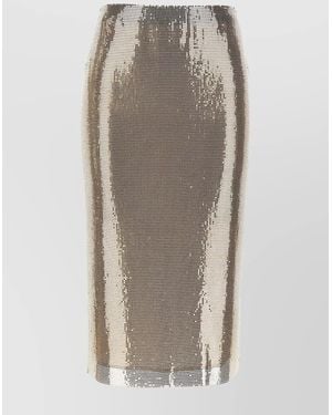 Sportmax 'Cariddi' Metallic Sequin High-Waisted Skirt - Multicolour