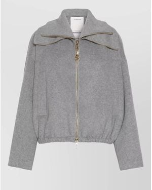 Sportmax Virgin Wool Oversized Bomber Jacket - Gray