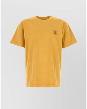 Carhartt Cotton Ribbed Crew-Neck Short-Sleeve T-Shirt - Yellow