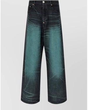 KENZO Denim High-Rise Wide-Leg Jeans - Blue