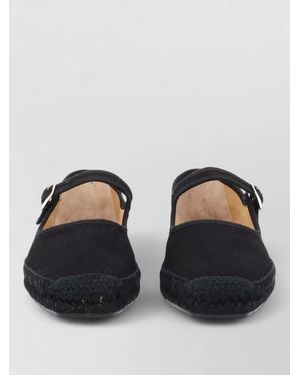 Castañer Canvas Espadrille Shoe Padua Round Toe - Black