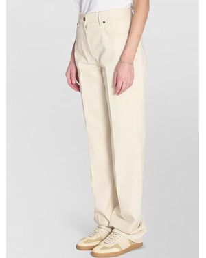 Valentino Garavani Cotton Low-Rise Pleated Wide-Leg Jeans - White