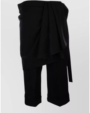 Dior Belted Wrap Knee Length Cuffed Shorts - Black