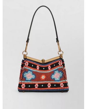 Etro Vela Small Shoulder Bag Embroidery Beads - White
