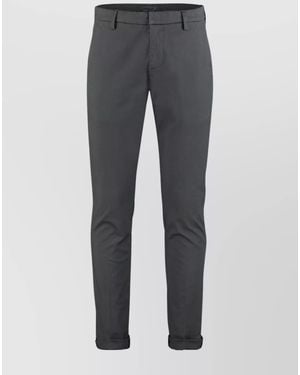 Dondup Cotton Straight-Leg Trousers - Grey