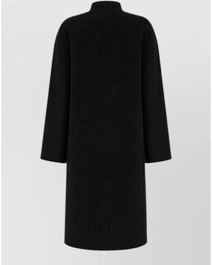 Alberta Ferretti Casual High Collar Lightweight Midi Jacket - Black