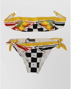 Dolce & Gabbana Cotton Striped Swim Shorts - Metallic