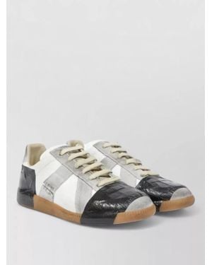 Maison Margiela Lace Up Low Top Trainers Rubber Sole - Metallic