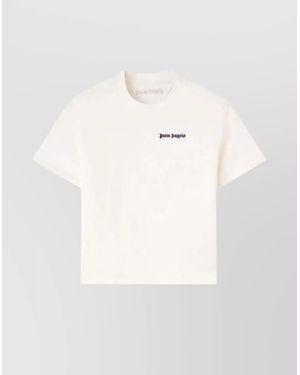 Palm Angels Cotton Slim-Fit Logo-Embroidered T-Shirt - White