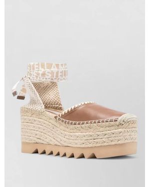 Stella McCartney Gaia Wedge Espadrille Sandal Back Strap - Natural