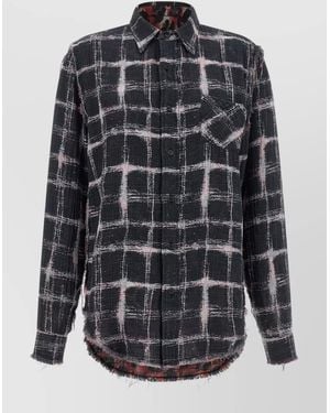 R13 Fringed Hem Reversible Shirt - Black