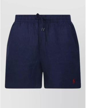 Ralph Lauren Relaxed Shorts Back Pockets Side Opening - Blue