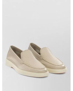 Santoni Leather Loafers - Natural