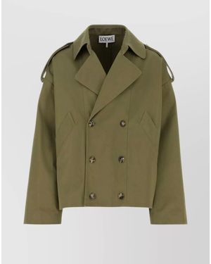 Loewe Cotton Trench Coat - Green