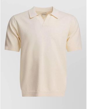 Norse Projects Leif Knitted Polo Shirt Short Sleeves - Natural