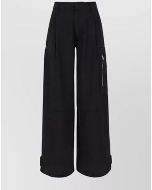 Ami Paris Acetate Blend Cargo Pants With Adjustable Hemline - Blue
