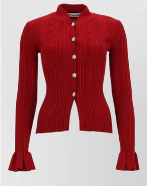 Self-Portrait Cardigan Jewel Buttons Flared Cuffs Long Sleeves